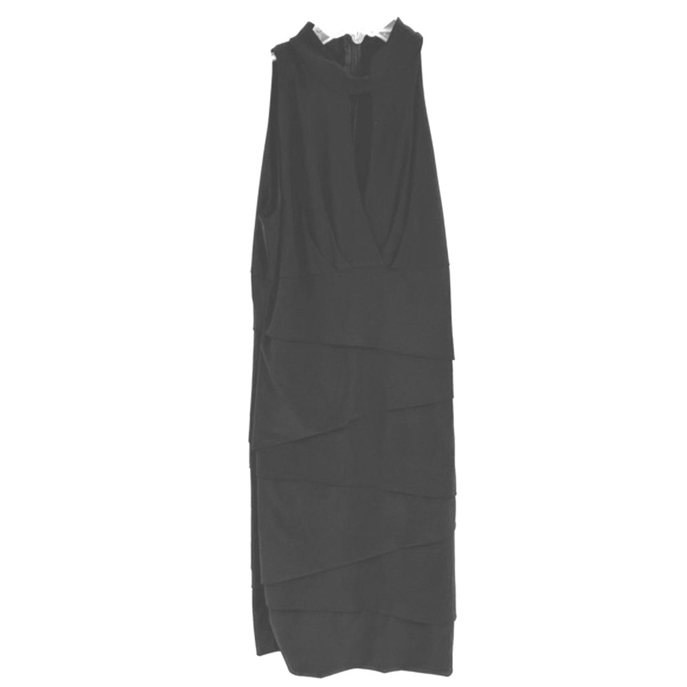 White House Black Market Dress Womens‎ 10 Black Tiered Keyhole Cocktail Sheath